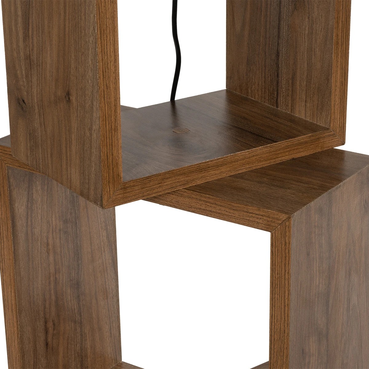 GloboStar® LUMO 201-0073 Μοντέρνο Επιδαπέδιο Φωτιστικό Μονόφωτο 1 x E27 IP20 Καρυδί Ξύλο με Μπεζ Ύφασμα - Μ37 x Π37 x Υ155cm - Image 6