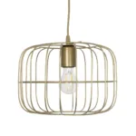 GloboStar® LUCANA 201-0074 Vintage Κρεμαστό Φωτιστικό Πλέγμα Μονόφωτο 1 x E27 IP20 Χρυσό Μέταλλο - Μ30 x Π30 x Υ70cm - Image 4