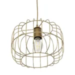 GloboStar® LUCANA 201-0074 Vintage Κρεμαστό Φωτιστικό Πλέγμα Μονόφωτο 1 x E27 IP20 Χρυσό Μέταλλο - Μ30 x Π30 x Υ70cm - Image 5