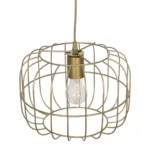 GloboStar® LUCANA 201-0074 Vintage Κρεμαστό Φωτιστικό Πλέγμα Μονόφωτο 1 x E27 IP20 Χρυσό Μέταλλο - Μ30 x Π30 x Υ70cm - Image 6