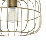 GloboStar® LUCANA 201-0074 Vintage Κρεμαστό Φωτιστικό Πλέγμα Μονόφωτο 1 x E27 IP20 Χρυσό Μέταλλο - Μ30 x Π30 x Υ70cm - Image 7