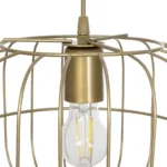 GloboStar® LUCANA 201-0074 Vintage Κρεμαστό Φωτιστικό Πλέγμα Μονόφωτο 1 x E27 IP20 Χρυσό Μέταλλο - Μ30 x Π30 x Υ70cm - Image 8