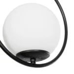 GloboStar® CIRCLE 201-0075 Vintage Κρεμαστό Φωτιστικό  Μονόφωτο Μπάλα  1 x E27 IP20 Μαύρο Μέταλλο με Γαλακτερό Γυαλί - Μ20 x Π25 x Υ70cm - Image 7