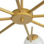 GloboStar® CANTILIER 201-0076 Vintage Φωτιστικό Οροφής Μπάλα Πολύφωτο 8 x E27 IP20 Χρυσό Μέταλλο με Γαλακτερό Γυαλί - Μ87 x Π87 x Υ52cm - Image 7