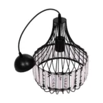 GloboStar® LUMAON 201-0081 Vintage Κρεμαστό Φωτιστικό Πλέγμα Μονόφωτο 1 x E27 IP20 Μαύρο Μέταλλο - Μ28 x Π28 x Υ80cm - Image 10
