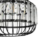 GloboStar® LUMAON 201-0081 Vintage Κρεμαστό Φωτιστικό Πλέγμα Μονόφωτο 1 x E27 IP20 Μαύρο Μέταλλο - Μ28 x Π28 x Υ80cm - Image 7