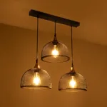 GloboStar® GLIND 201-0082 Vintage Κρεμαστό Φωτιστικό Ράγα Ράγα Τρίφωτο 3 x E27 IP20 Μαύρο Μέταλλο - Μ55 x Π25 x Υ70cm - Image 2