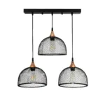 GloboStar® GLIND 201-0082 Vintage Κρεμαστό Φωτιστικό Ράγα Ράγα Τρίφωτο 3 x E27 IP20 Μαύρο Μέταλλο - Μ55 x Π25 x Υ70cm - Image 3