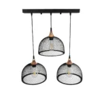 GloboStar® GLIND 201-0082 Vintage Κρεμαστό Φωτιστικό Ράγα Ράγα Τρίφωτο 3 x E27 IP20 Μαύρο Μέταλλο - Μ55 x Π25 x Υ70cm - Image 5