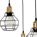 GloboStar® NOVARAY 201-0083 Vintage Κρεμαστό Φωτιστικό Πλέγμα Τρίφωτο 3 x E27 IP20 Μαύρο Μέταλλο - Μ33 x Π33 x Υ75cm - Image 7