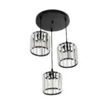 GloboStar® FLAREX 201-0084 Vintage Κρεμαστό Φωτιστικό Πλέγμα Τρίφωτο 3 x E27 IP20 Μαύρο Μέταλλο με Κρυστάλλους - Μ33 x Π33 x Υ75cm - Image 5