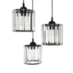 GloboStar® FLAREX 201-0084 Vintage Κρεμαστό Φωτιστικό Πλέγμα Τρίφωτο 3 x E27 IP20 Μαύρο Μέταλλο με Κρυστάλλους - Μ33 x Π33 x Υ75cm - Image 6