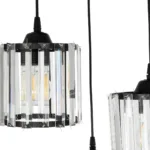 GloboStar® FLAREX 201-0084 Vintage Κρεμαστό Φωτιστικό Πλέγμα Τρίφωτο 3 x E27 IP20 Μαύρο Μέταλλο με Κρυστάλλους - Μ33 x Π33 x Υ75cm - Image 7