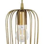 GloboStar® GLOMIA 201-0085 Vintage Κρεμαστό Φωτιστικό Πλέγμα Μονόφωτο 1 x E27 IP20 Μαύρο με Μπρονζέ Μέταλλο - Μ15 x Π15 x Υ75cm - Image 7