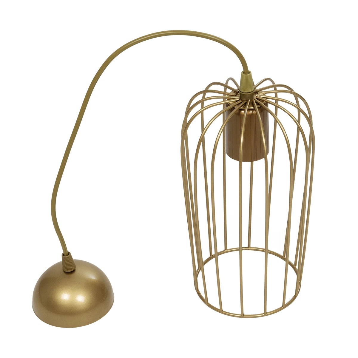 GloboStar® GLOMIA 201-0085 Vintage Κρεμαστό Φωτιστικό Πλέγμα Μονόφωτο 1 x E27 IP20 Μαύρο με Μπρονζέ Μέταλλο - Μ15 x Π15 x Υ75cm - Image 9