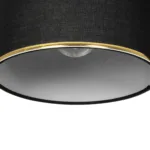 GloboStar® GLOWEN 201-0087 Vintage Φωτιστικό Οροφής Ράγα Μονόφωτο 1 x E27 IP20 Μαύρο Μέταλλο με Καφέ Υφάσμα - Μ28 x Π25 x Υ26cm - Image 6