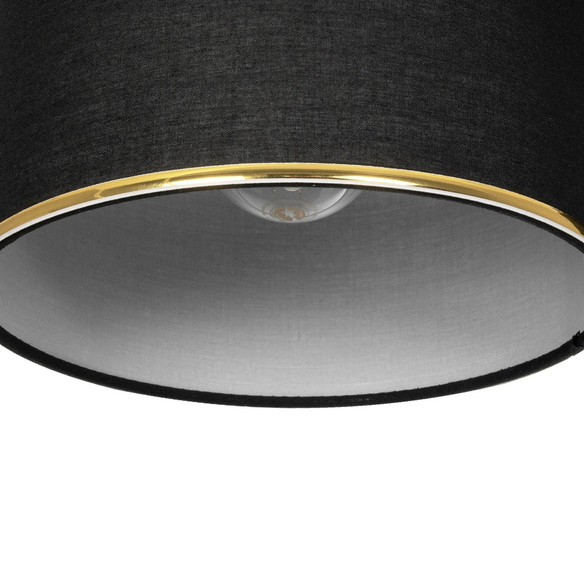 GloboStar® GLOWEN 201-0087 Vintage Φωτιστικό Οροφής Ράγα Μονόφωτο 1 x E27 IP20 Μαύρο Μέταλλο με Καφέ Υφάσμα - Μ28 x Π25 x Υ26cm - Image 6