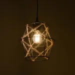 GloboStar® SOLON 201-0088 Vintage Κρεμαστό Φωτιστικό Πλέγμα Μονόφωτο 1 x E27 IP20 Μαύρο Μέταλλο -  Μ22 x Π22 x Υ86cm - Image 2