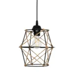 GloboStar® SOLON 201-0088 Vintage Κρεμαστό Φωτιστικό Πλέγμα Μονόφωτο 1 x E27 IP20 Μαύρο Μέταλλο -  Μ22 x Π22 x Υ86cm - Image 4
