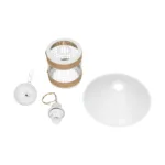 GloboStar® GLORA 201-0089 Vintage Κρεμαστό Φωτιστικό Καμπάνα Μονόφωτο 1 x E27 IP20 Λευκο Μέταλλο - Μ30 x Π30 x Υ54cm - Image 10