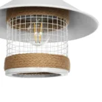 GloboStar® GLORA 201-0089 Vintage Κρεμαστό Φωτιστικό Καμπάνα Μονόφωτο 1 x E27 IP20 Λευκο Μέταλλο - Μ30 x Π30 x Υ54cm - Image 7