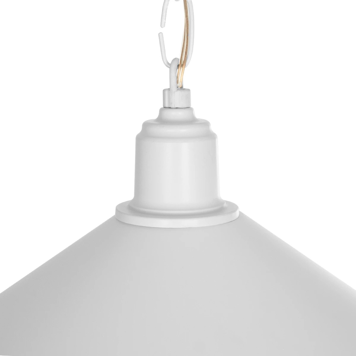 GloboStar® GLORA 201-0089 Vintage Κρεμαστό Φωτιστικό Καμπάνα Μονόφωτο 1 x E27 IP20 Λευκο Μέταλλο - Μ30 x Π30 x Υ54cm - Image 8