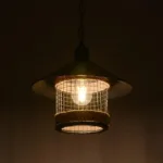 GloboStar® GLORA 201-0090 Vintage Κρεμαστό Φωτιστικό Καμπάνα Μονόφωτο 1 x E27 IP20 Μαύρο Μέταλλο - Μ30 x Π30 x Υ54cm - Image 2