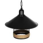 GloboStar® GLORA 201-0090 Vintage Κρεμαστό Φωτιστικό Καμπάνα Μονόφωτο 1 x E27 IP20 Μαύρο Μέταλλο - Μ30 x Π30 x Υ54cm - Image 6