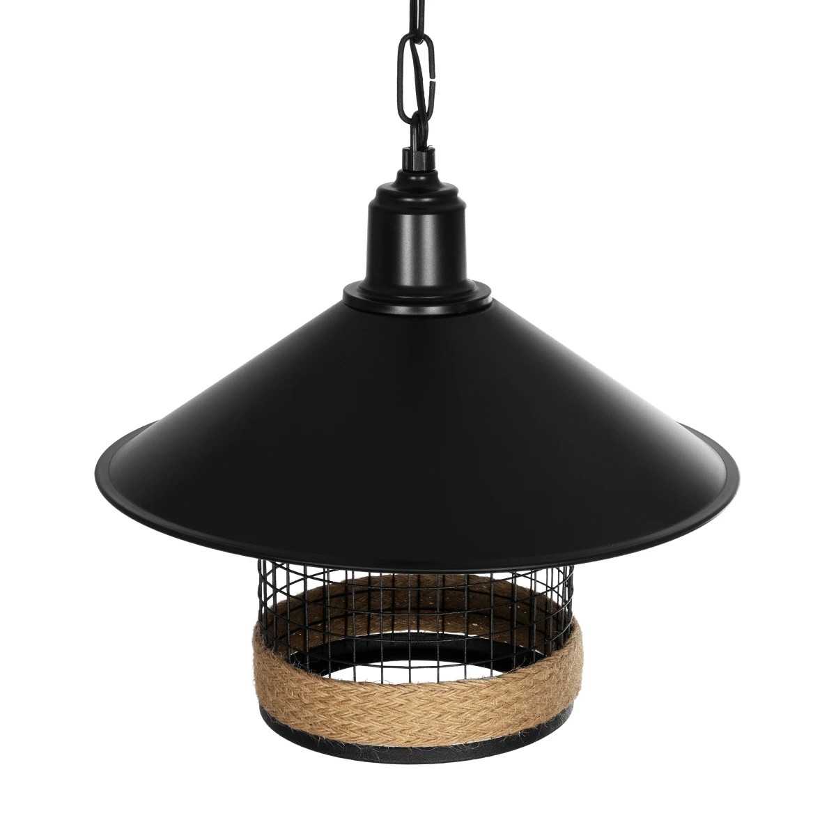 GloboStar® GLORA 201-0090 Vintage Κρεμαστό Φωτιστικό Καμπάνα Μονόφωτο 1 x E27 IP20 Μαύρο Μέταλλο - Μ30 x Π30 x Υ54cm - Image 6