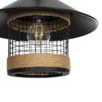 GloboStar® GLORA 201-0090 Vintage Κρεμαστό Φωτιστικό Καμπάνα Μονόφωτο 1 x E27 IP20 Μαύρο Μέταλλο - Μ30 x Π30 x Υ54cm - Image 7