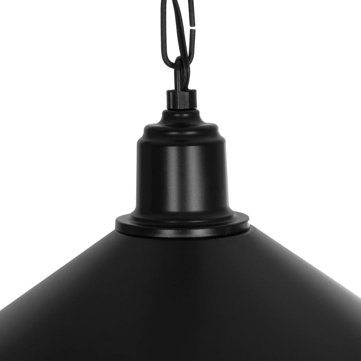 GloboStar® GLORA 201-0090 Vintage Κρεμαστό Φωτιστικό Καμπάνα Μονόφωτο 1 x E27 IP20 Μαύρο Μέταλλο - Μ30 x Π30 x Υ54cm - Image 8