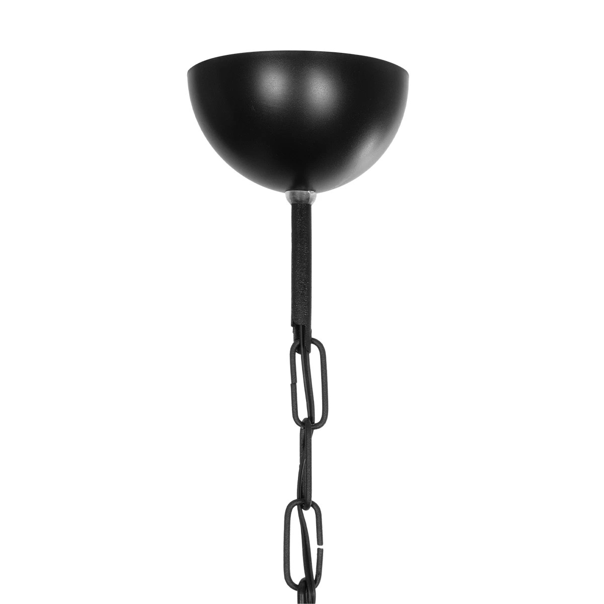 GloboStar® GLORA 201-0090 Vintage Κρεμαστό Φωτιστικό Καμπάνα Μονόφωτο 1 x E27 IP20 Μαύρο Μέταλλο - Μ30 x Π30 x Υ54cm - Image 9