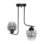 GloboStar® GLOSSA 201-0091 Vintage Κρεμαστό Φωτιστικό Μπάλα Δίφωτο 2 x E27 IP20 Μαύρο Μέταλλο με Φιμέ Γυαλί - Μ30 x Π15 x Υ54cm - Image 5