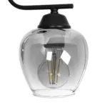 GloboStar® GLOSSA 201-0091 Vintage Κρεμαστό Φωτιστικό Μπάλα Δίφωτο 2 x E27 IP20 Μαύρο Μέταλλο με Φιμέ Γυαλί - Μ30 x Π15 x Υ54cm - Image 6