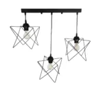 GloboStar® GLIND Vintage 201-0092 Κρεμαστό Φωτιστικό Ράγα Τρίφωτο 3 x E27 IP20 Μαύρο Μέταλλο - Μ55 x Π25 x Υ70cm - Image 5