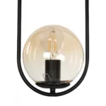 GloboStar® ZENITH 201-0093 Κρεμαστό Φωτιστικό Οροφής Μπάλα Μονόφωτο Vintage 1 x E27 IP20 Μαύρο Μέταλλο με Μελί Γυαλί - Μ17 x Π17 x Υ70cm - Image 6