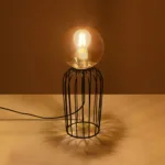 GloboStar® ZENITH 201-0094 Vintage Επιτραπέζιο Φωτιστικό Μπάλα Μονόφωτο 1 x E27 IP20 Μαύρο Μέταλλο με Μελί Γυαλί - Μ16 x Π16 x Υ46cm - Image 2