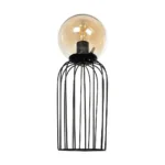 GloboStar® ZENITH 201-0094 Vintage Επιτραπέζιο Φωτιστικό Μπάλα Μονόφωτο 1 x E27 IP20 Μαύρο Μέταλλο με Μελί Γυαλί - Μ16 x Π16 x Υ46cm - Image 4