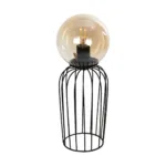 GloboStar® ZENITH 201-0094 Vintage Επιτραπέζιο Φωτιστικό Μπάλα Μονόφωτο 1 x E27 IP20 Μαύρο Μέταλλο με Μελί Γυαλί - Μ16 x Π16 x Υ46cm - Image 5