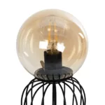 GloboStar® ZENITH 201-0094 Vintage Επιτραπέζιο Φωτιστικό Μπάλα Μονόφωτο 1 x E27 IP20 Μαύρο Μέταλλο με Μελί Γυαλί - Μ16 x Π16 x Υ46cm - Image 6