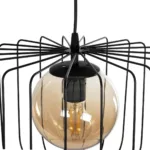 GloboStar® FLAMIA 201-0099 Vintage Κρεμαστό Φωτιστικό Πλέγμα Μονόφωτο 1 x E27 IP20 Μαύρο Μέταλλο - Μ25 x Π25 x Υ80cm - Image 7