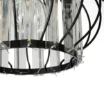 GloboStar® ILLUME 201-0100 Vintage Φωτιστικό Οροφής Κρύσταλλα Τρίφωτο 3 x E27 IP20 Μαύρο & Χρυσό Μέταλλο με Διάφανο Γυαλί - Μ35 x Π35 x Υ40cm - Image 6