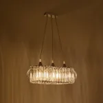 GloboStar® RAZIA 201-0101 Vintage Κρεμαστό Φωτιστικό Κρύσταλλα Τρίφωτο 3 x E27 IP20 Ασημί Μέταλλο με Διάφανο Γυαλί - Μ60 x Π40 x Υ70cm - Image 2