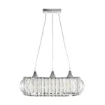 GloboStar® RAZIA 201-0101 Vintage Κρεμαστό Φωτιστικό Κρύσταλλα Τρίφωτο 3 x E27 IP20 Ασημί Μέταλλο με Διάφανο Γυαλί - Μ60 x Π40 x Υ70cm - Image 3