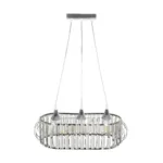 GloboStar® RAZIA 201-0101 Vintage Κρεμαστό Φωτιστικό Κρύσταλλα Τρίφωτο 3 x E27 IP20 Ασημί Μέταλλο με Διάφανο Γυαλί - Μ60 x Π40 x Υ70cm - Image 5