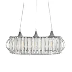 GloboStar® RAZIA 201-0101 Vintage Κρεμαστό Φωτιστικό Κρύσταλλα Τρίφωτο 3 x E27 IP20 Ασημί Μέταλλο με Διάφανο Γυαλί - Μ60 x Π40 x Υ70cm - Image 6