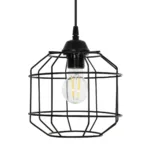 GloboStar® RAYNO 201-0108 Vintage Κρεμαστό Φωτιστικό Πλέγμα Τρίφωτο 3 x E27 IP20 Μαύρο Μέταλλο - Μ40 x Π40 x Υ60cm - Image 6