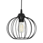 GloboStar® FLAMIA 201-0109 Vintage Κρεμαστό Φωτιστικό Πλέγμα Τρίφωτο 3 x E27 IP20 Μαύρο Μέταλλο - Μ40 x Π40 x Υ60cm - Image 6