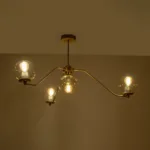 GloboStar® SUNRAY 201-0110 Vintage Κρεμαστό Φωτιστικό Μπάλα Πολύφωτο 4 x E27 IP20 Μαύρο Μέταλλο με Μελί Γυαλί - Μ55 x Π55 x Υ48cm - Image 2