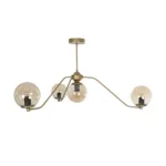 GloboStar® SUNRAY 201-0110 Vintage Κρεμαστό Φωτιστικό Μπάλα Πολύφωτο 4 x E27 IP20 Μαύρο Μέταλλο με Μελί Γυαλί - Μ55 x Π55 x Υ48cm - Image 3